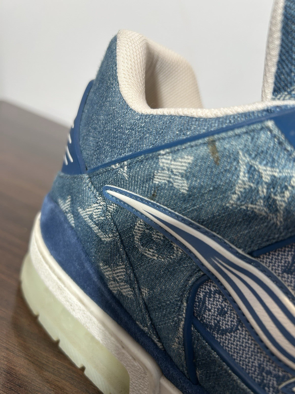 Louis Vuitton Blue Monogram Denim Trainer Sneakers Size 13LV / 14 US