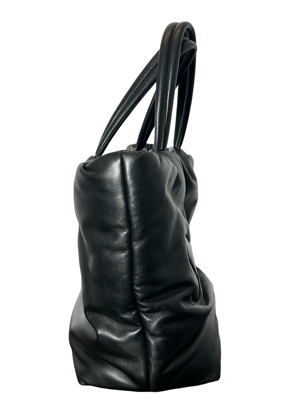 Saint Laurent YSL logo-debossed leather Puffer Tote Bag