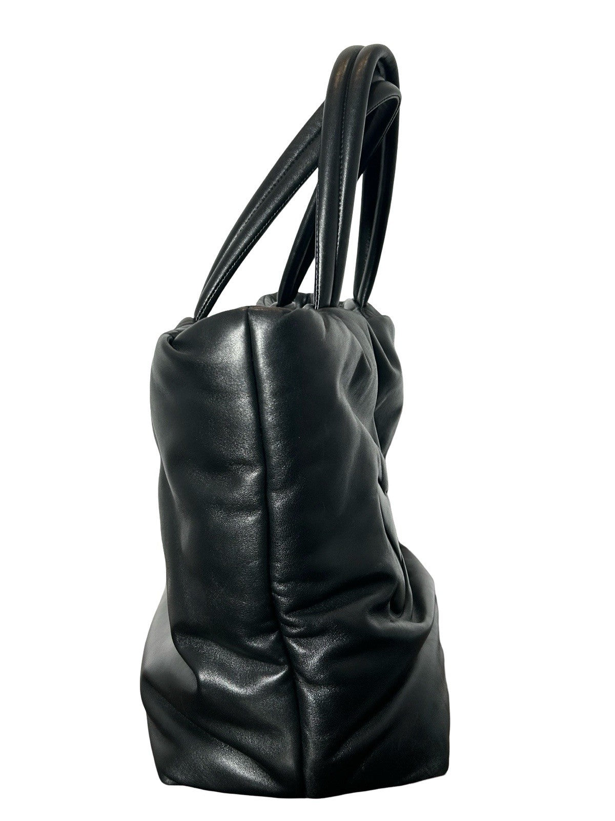 Saint Laurent YSL logo-debossed leather Puffer Tote Bag