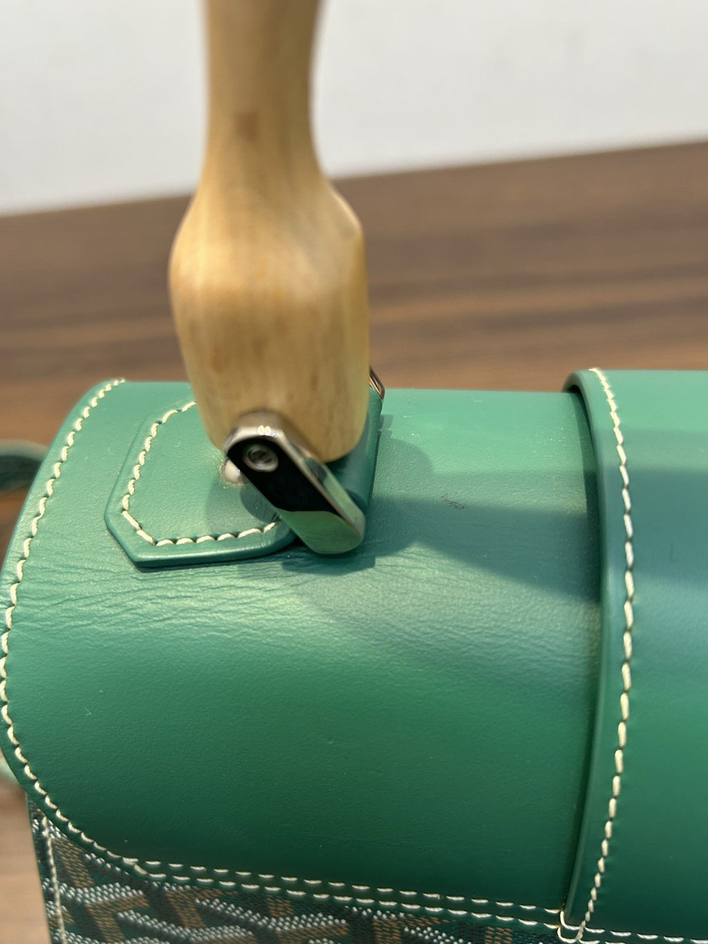 Goyard  Goyardine Saigon Green Top Handle  Bag