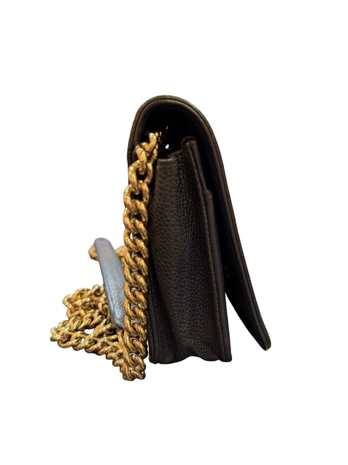 Chanel Boy Wallet on Chain (WOC) Caviar Leather Navy Blue Gold Hardware