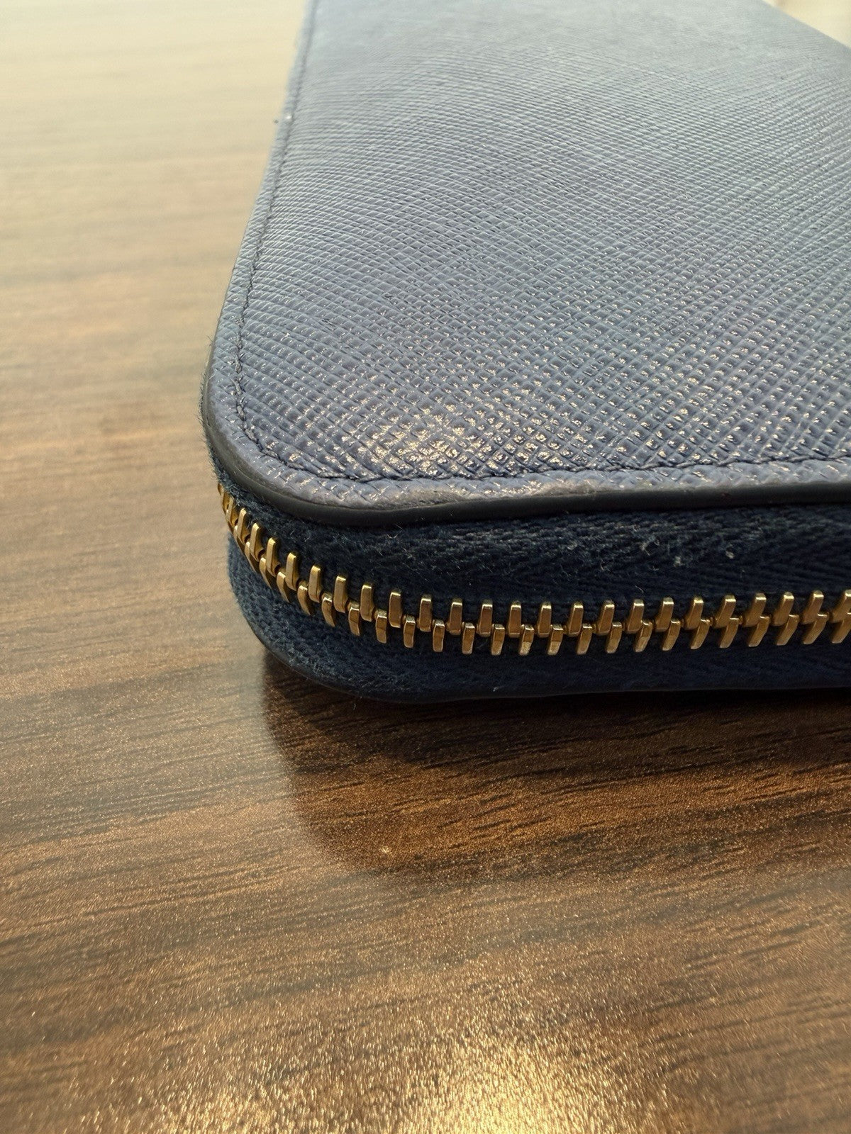 Prada Saffiano Blue Wallet