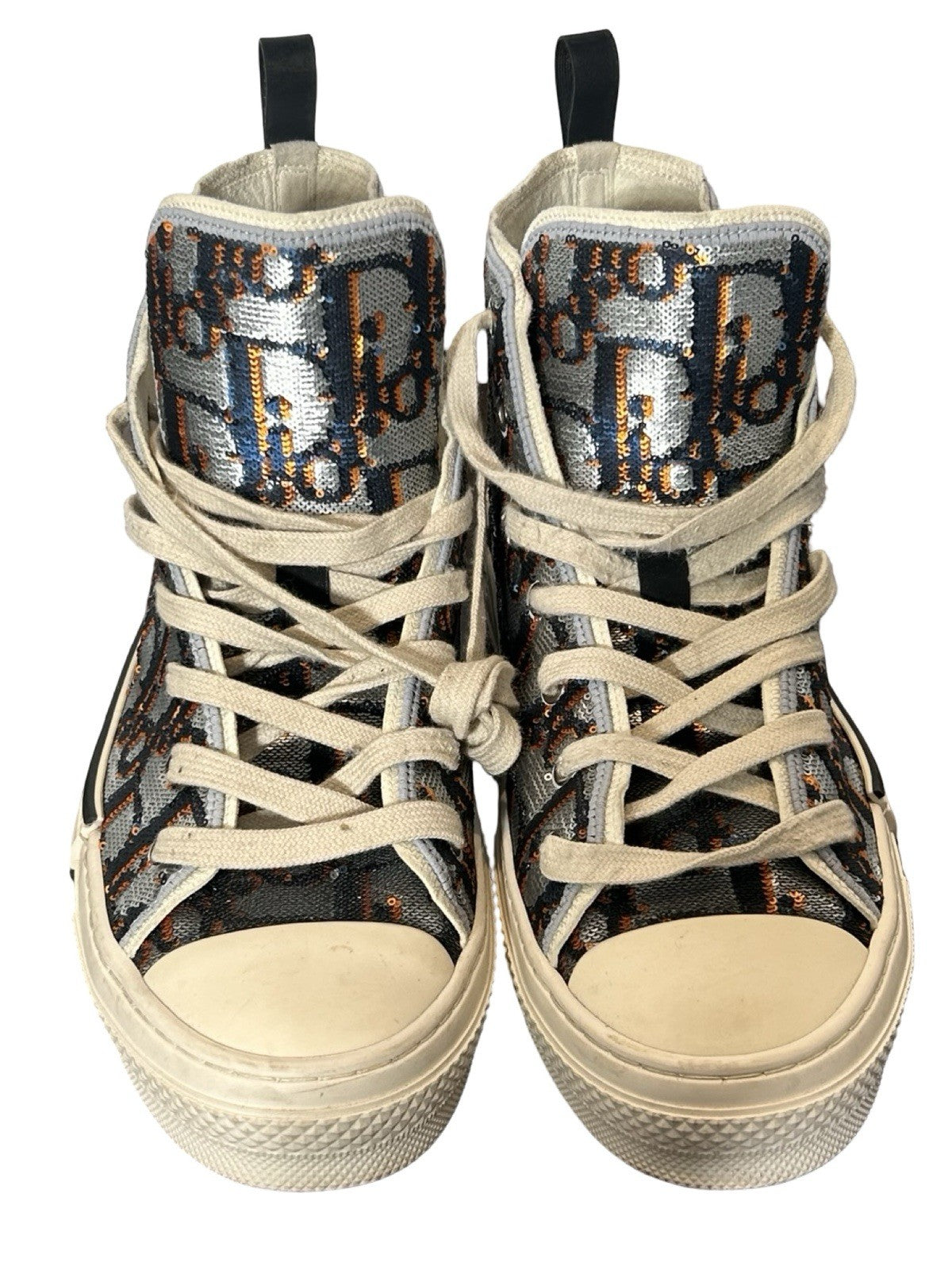 Christian Dior B23 Silver-tone high-top sneakers Size 44Eu / 10-10.5US