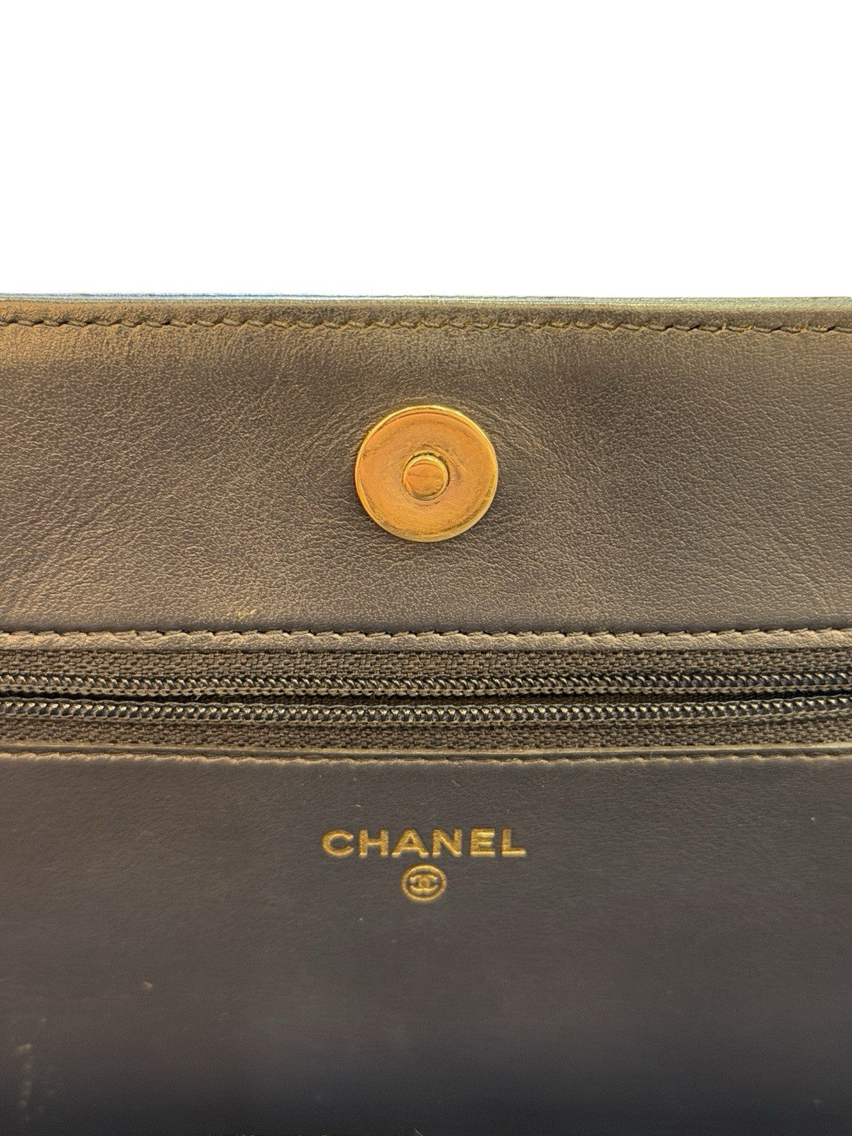 Chanel Boy Wallet on Chain (WOC) Caviar Leather Navy Blue Gold Hardware