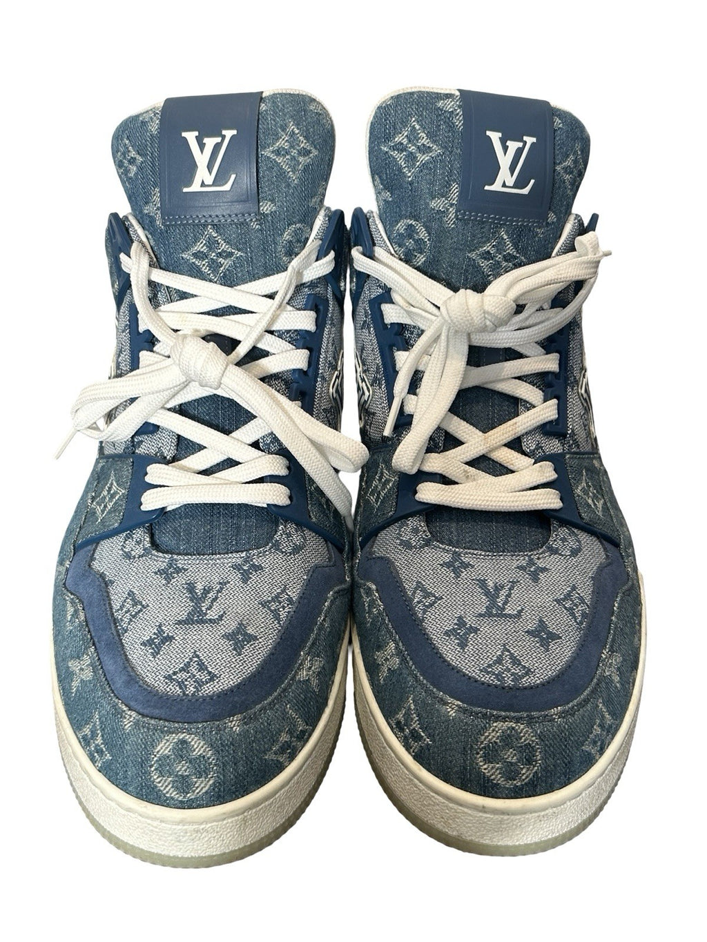 Louis Vuitton Blue Monogram Denim Trainer Sneakers Size 13LV / 14 US