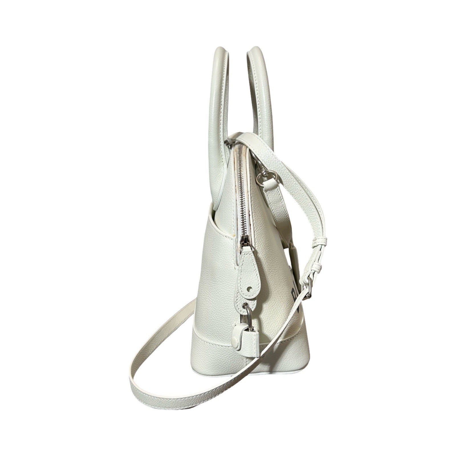 BALENCIAGA Signature Grained Calfskin Logo S Ville Top Handle Bag