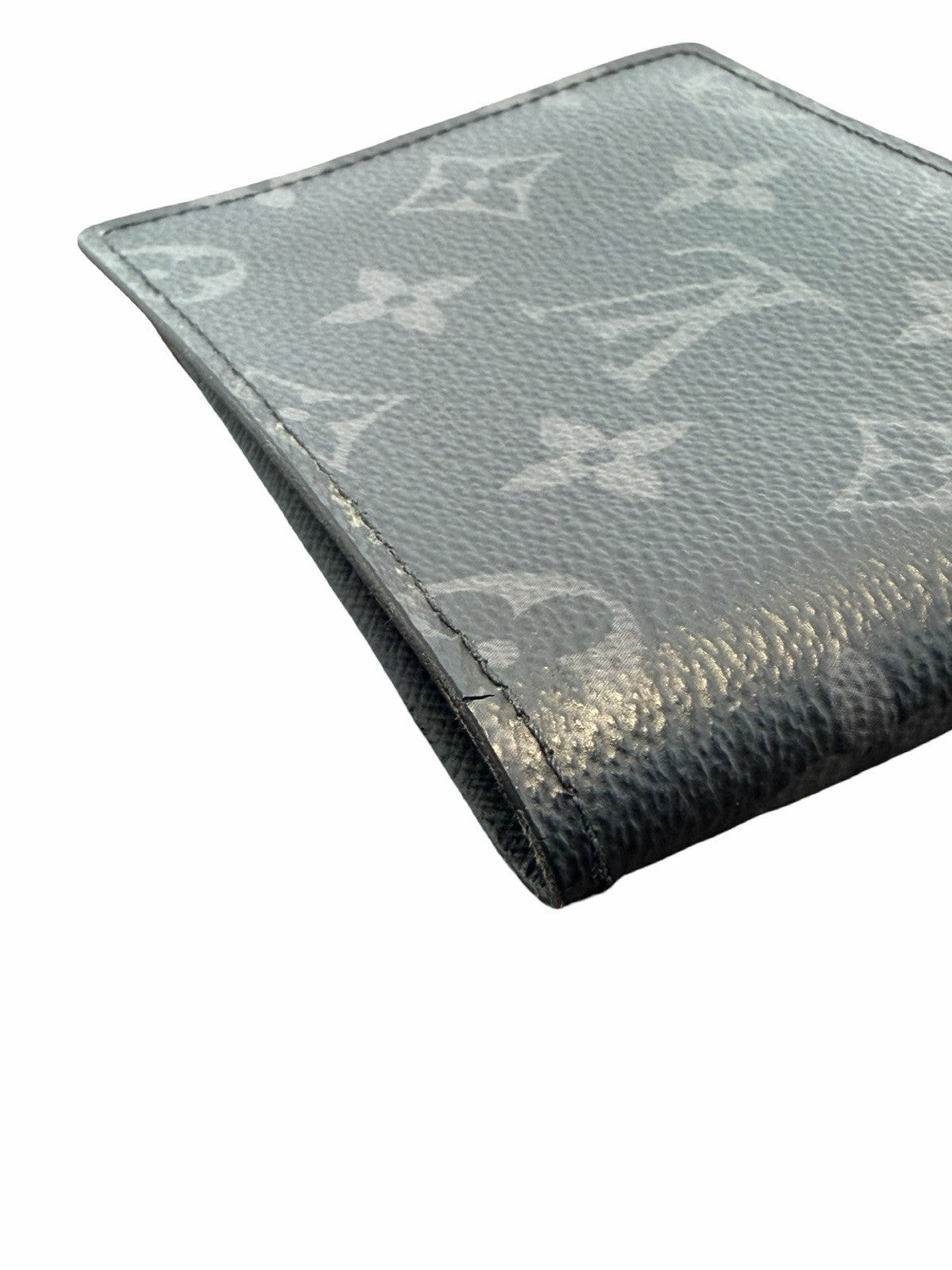 Louis Vuitton Men's Bifold Wallet Black/Gray Logo Pattern 