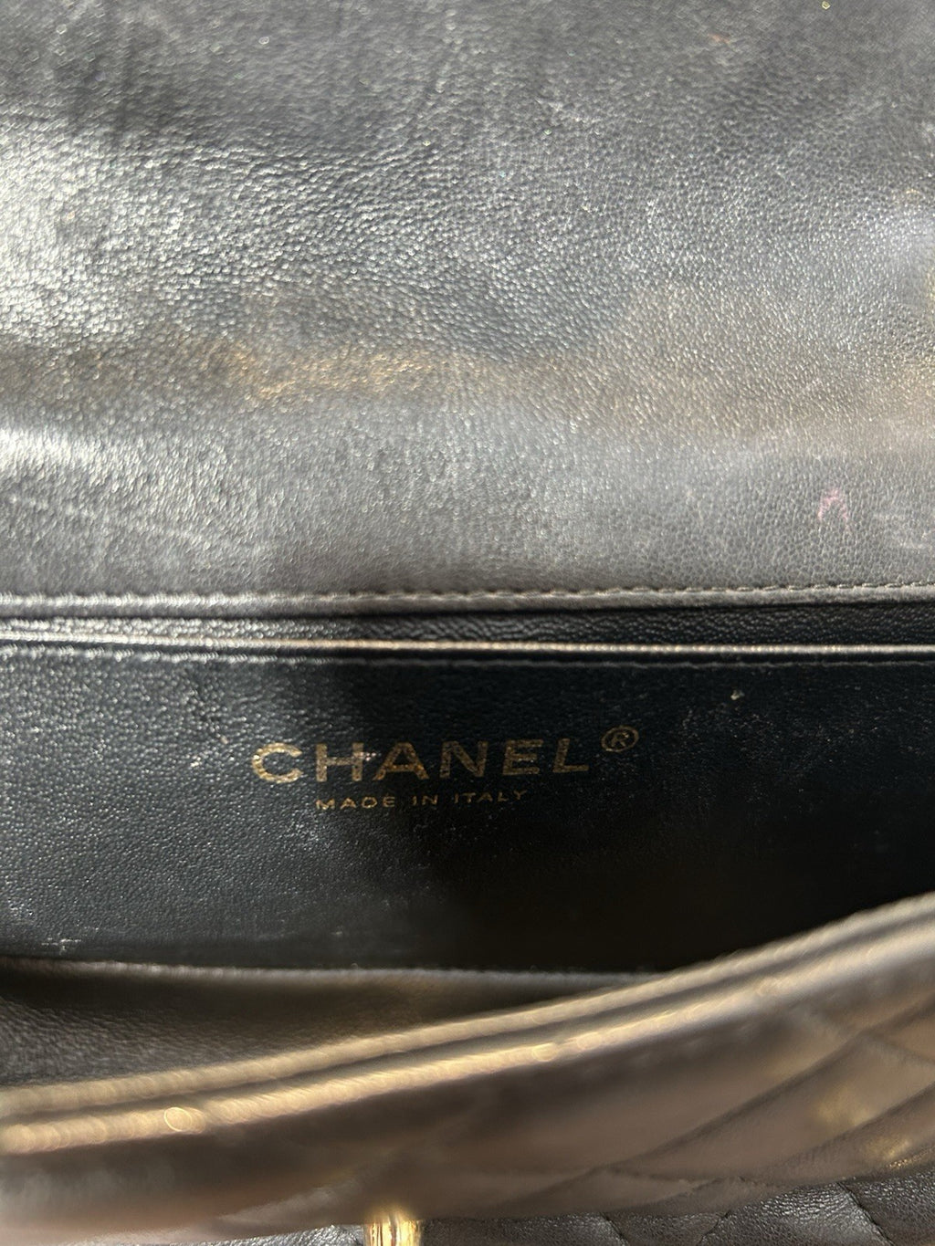 CHANEL Lambskin Quilted Extra Mini V For Victory Flap Black