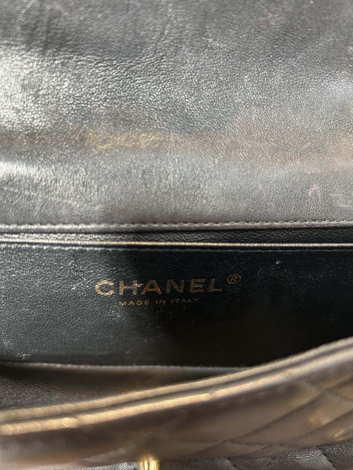 CHANEL Lambskin Quilted Extra Mini V For Victory Flap Black