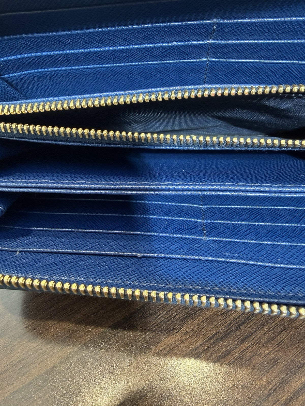 Prada Saffiano Blue Wallet