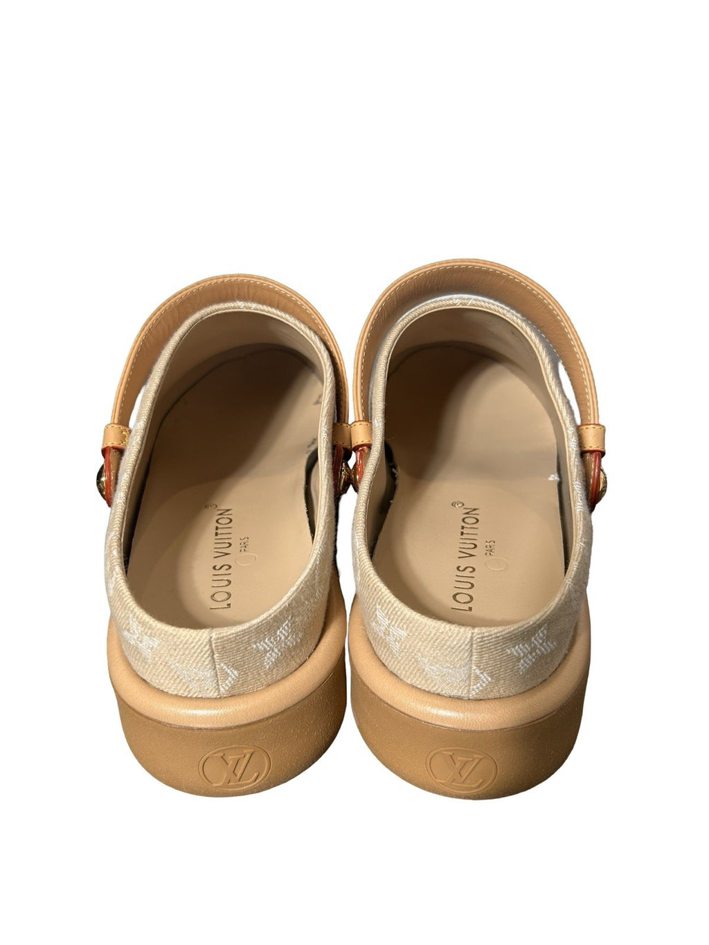 Louis Vuitton Women's Aspen Platform Clogs Monogram Denim