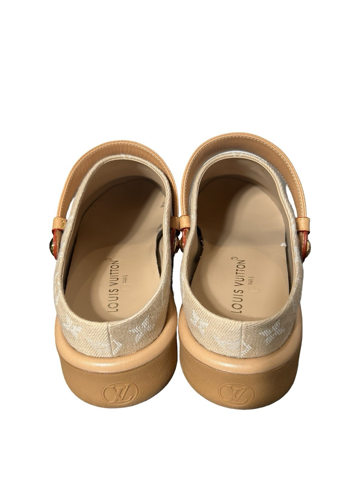 Louis Vuitton Women's Aspen Platform Clogs Monogram Denim