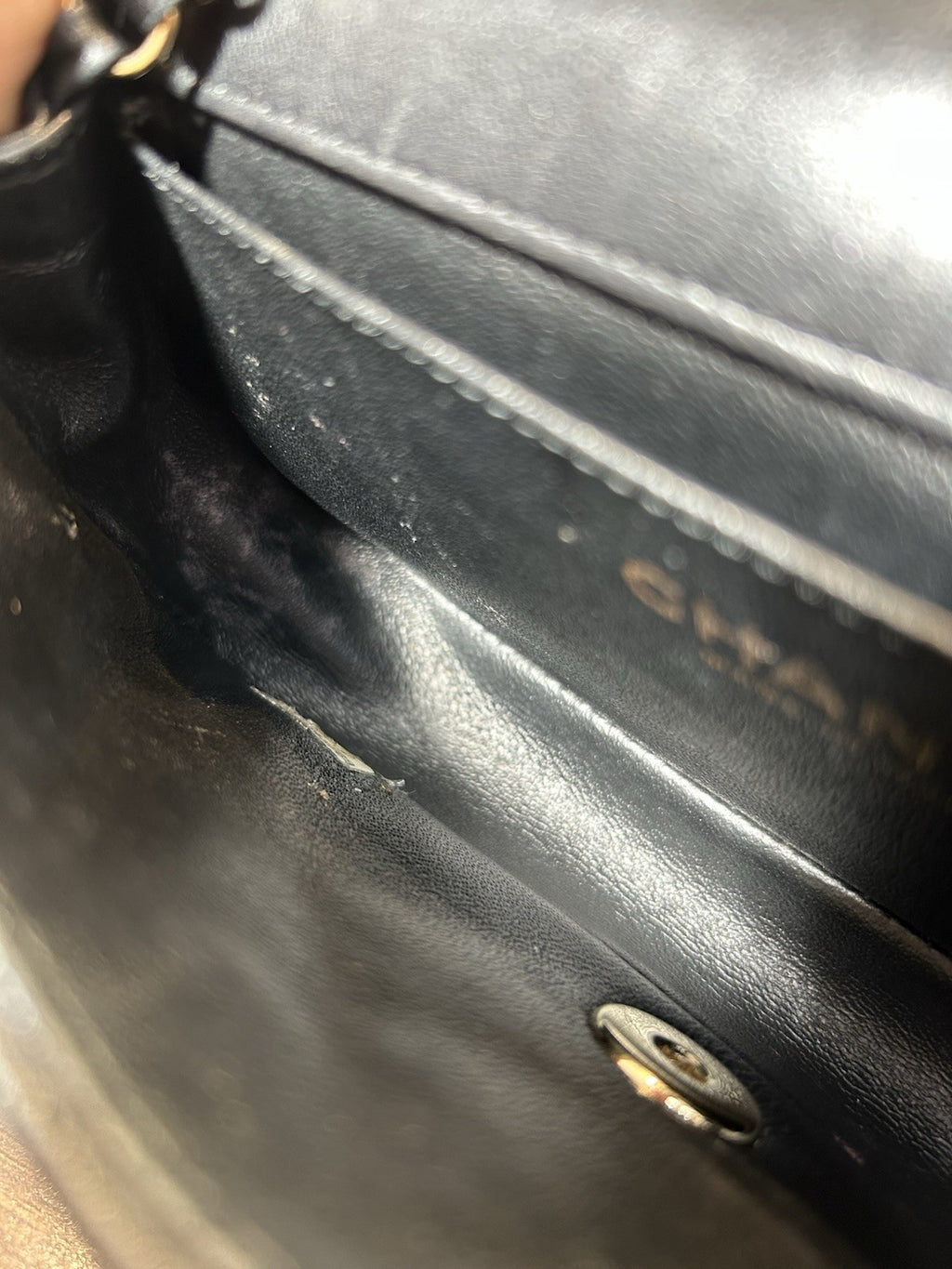 CHANEL Lambskin Quilted Extra Mini V For Victory Flap Black