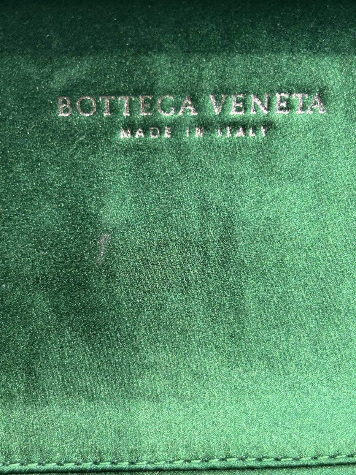 Bottega Veneta Satin Intreccio Impero Ayers Stretch Knot Clutch Bag Emerald