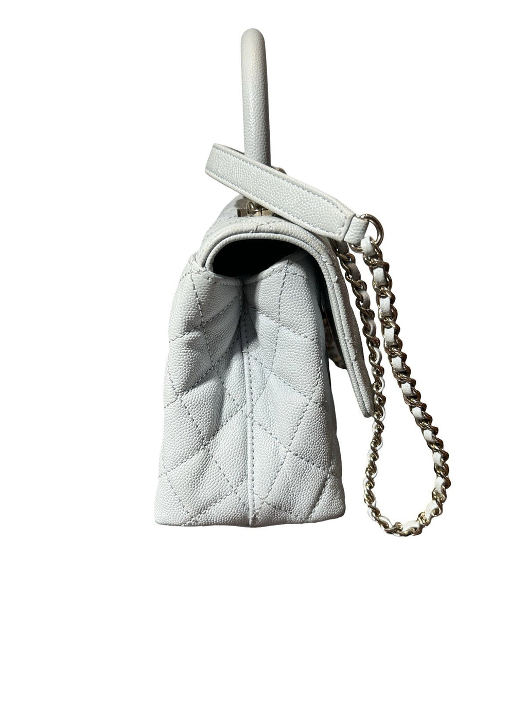 Chanel Caviar Quilted Mini Coco Handle Flap Baby Blue