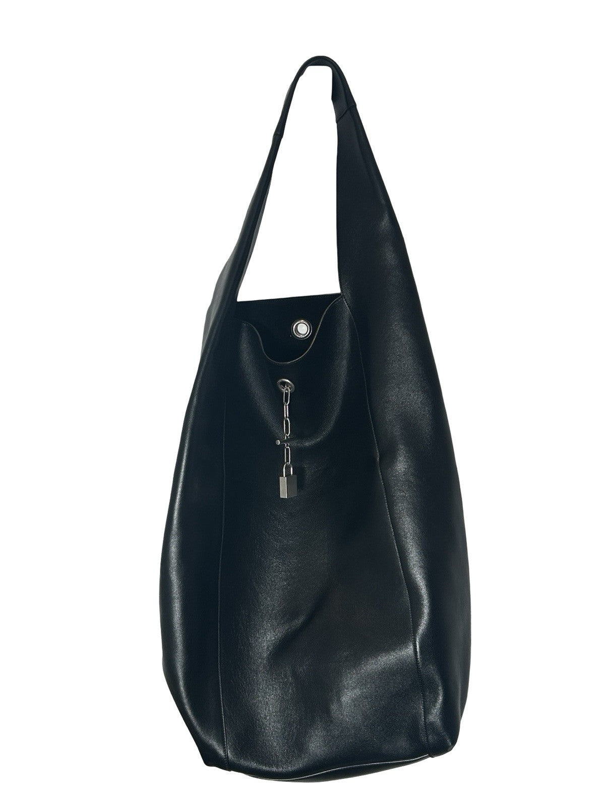 Saint Laurent Tanger tote bag in black smooth leather