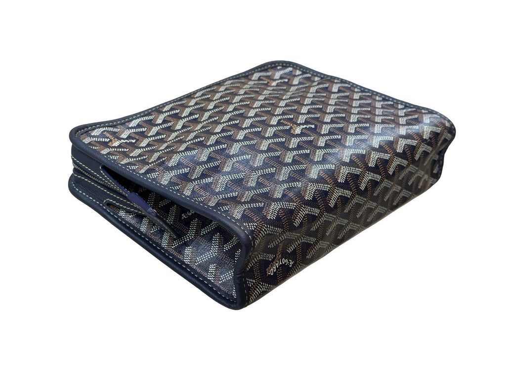 Goyard Goyardine Jouvence Toiletry Pouch Coated Canvas MM Dark Blue