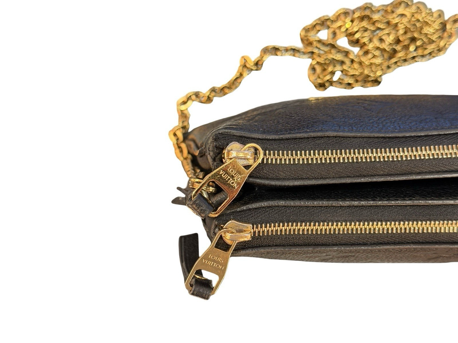 Louis Vuitton Double Zip Pochette Monogram Empreinte Leather Shoulder Bag