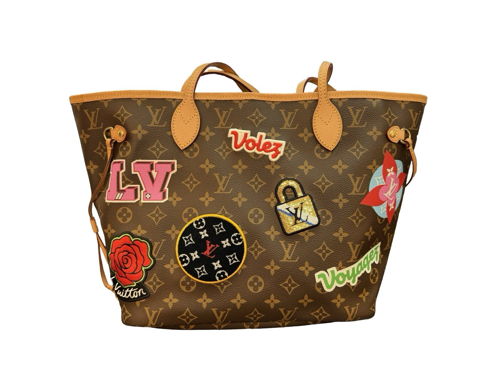 Louis Vuitton Neverfull NM Tote Limited Edition Patches Monogram Canvas MM
