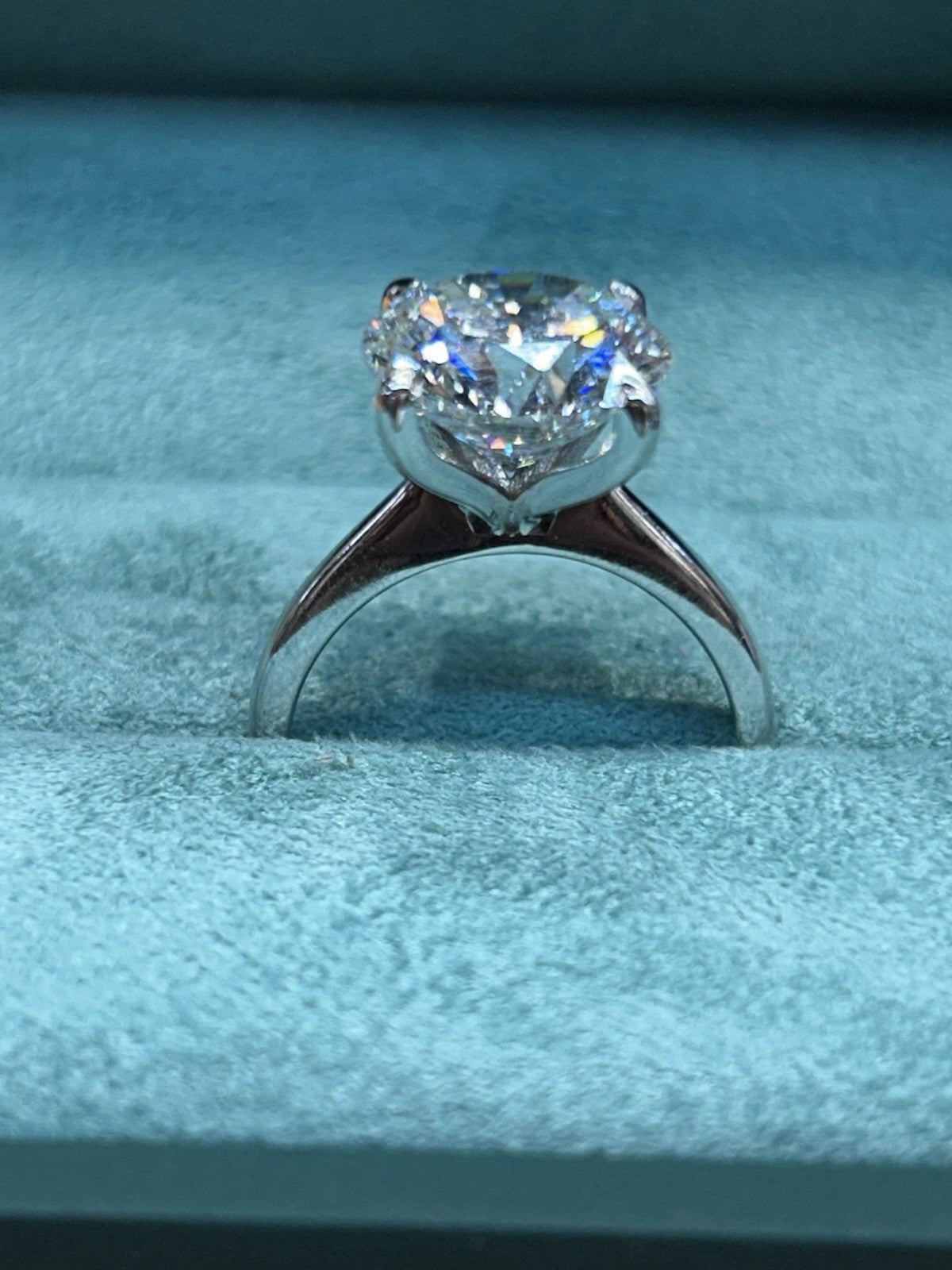 5.02 CARATS Round Brilliant Lab  Diamond, Solitaire Ring In 14k White Gold