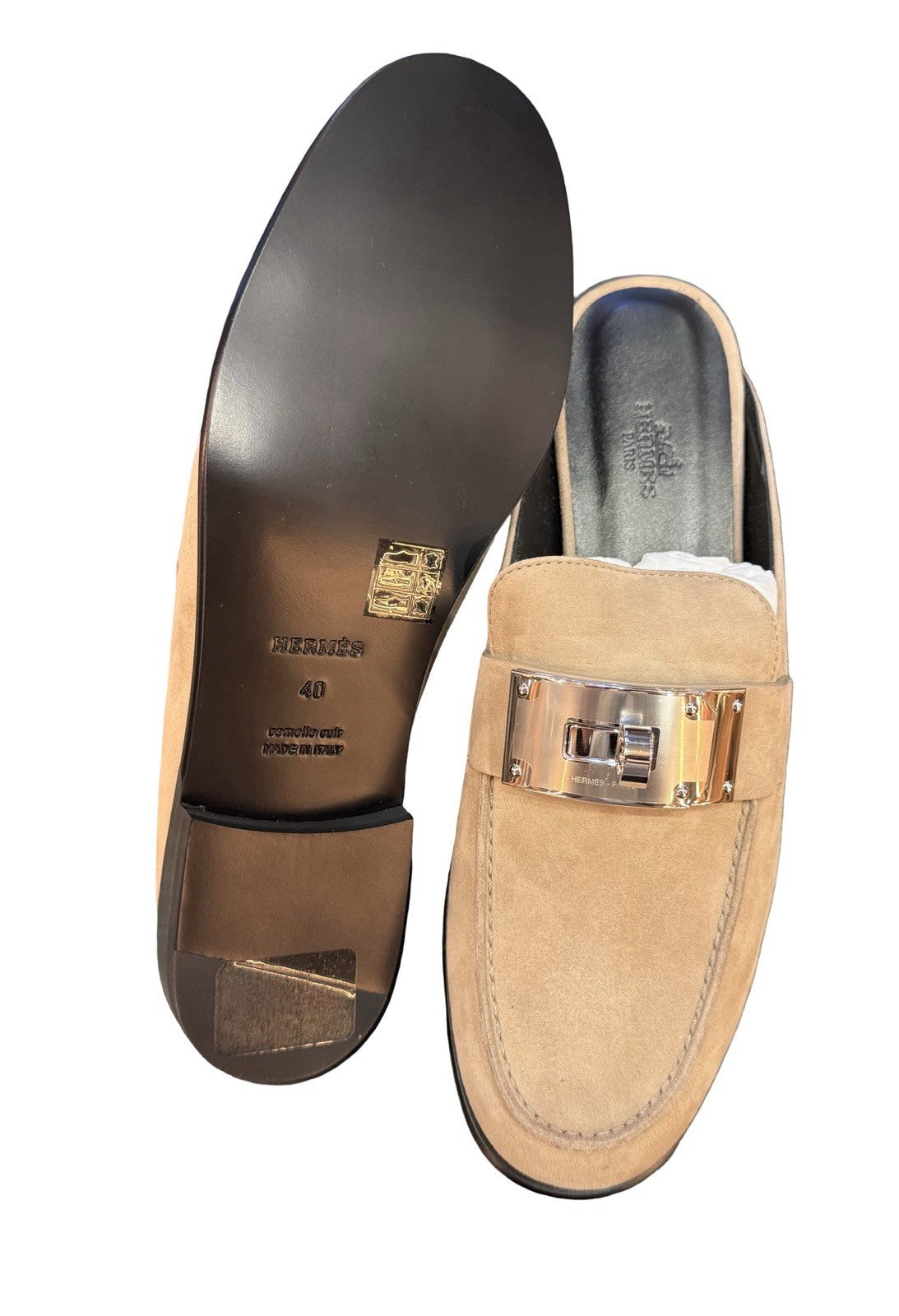 Hermes Lota Mule Beige Camel Suede EU 40 US 10￼