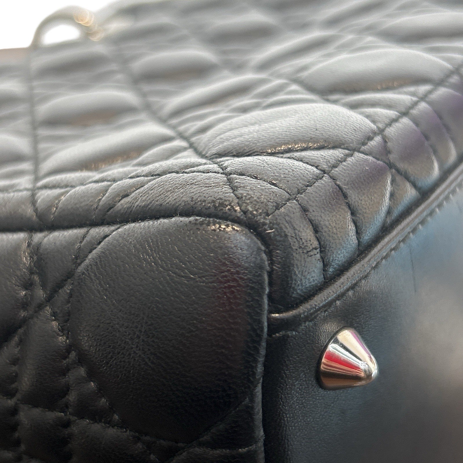 Christian Dior Lady Dior Quilted Lambskin Black Medium