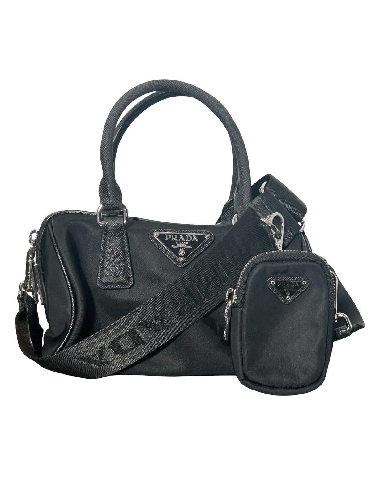 Prada Re-Edition Nylon Top Handle Bag In Black