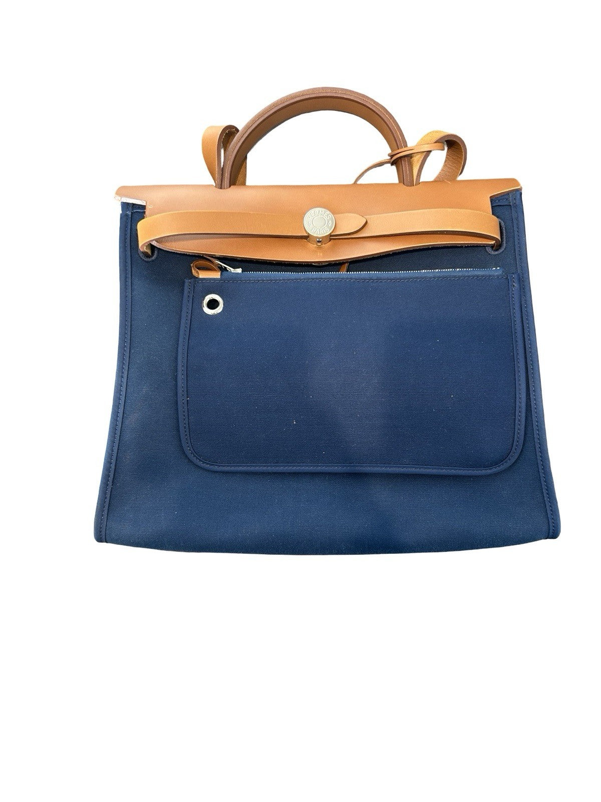 Hermes Herbag Zip Leather and Toile 31