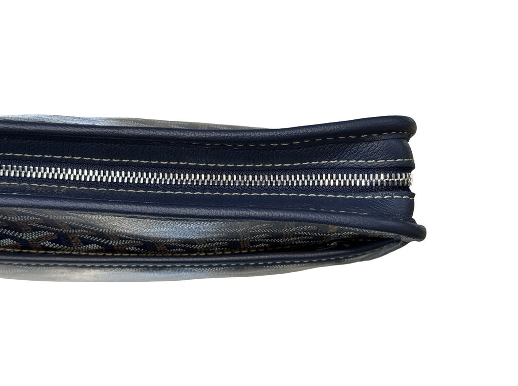 Goyard Goyardine Jouvence Toiletry Pouch Coated Canvas MM Dark Blue
