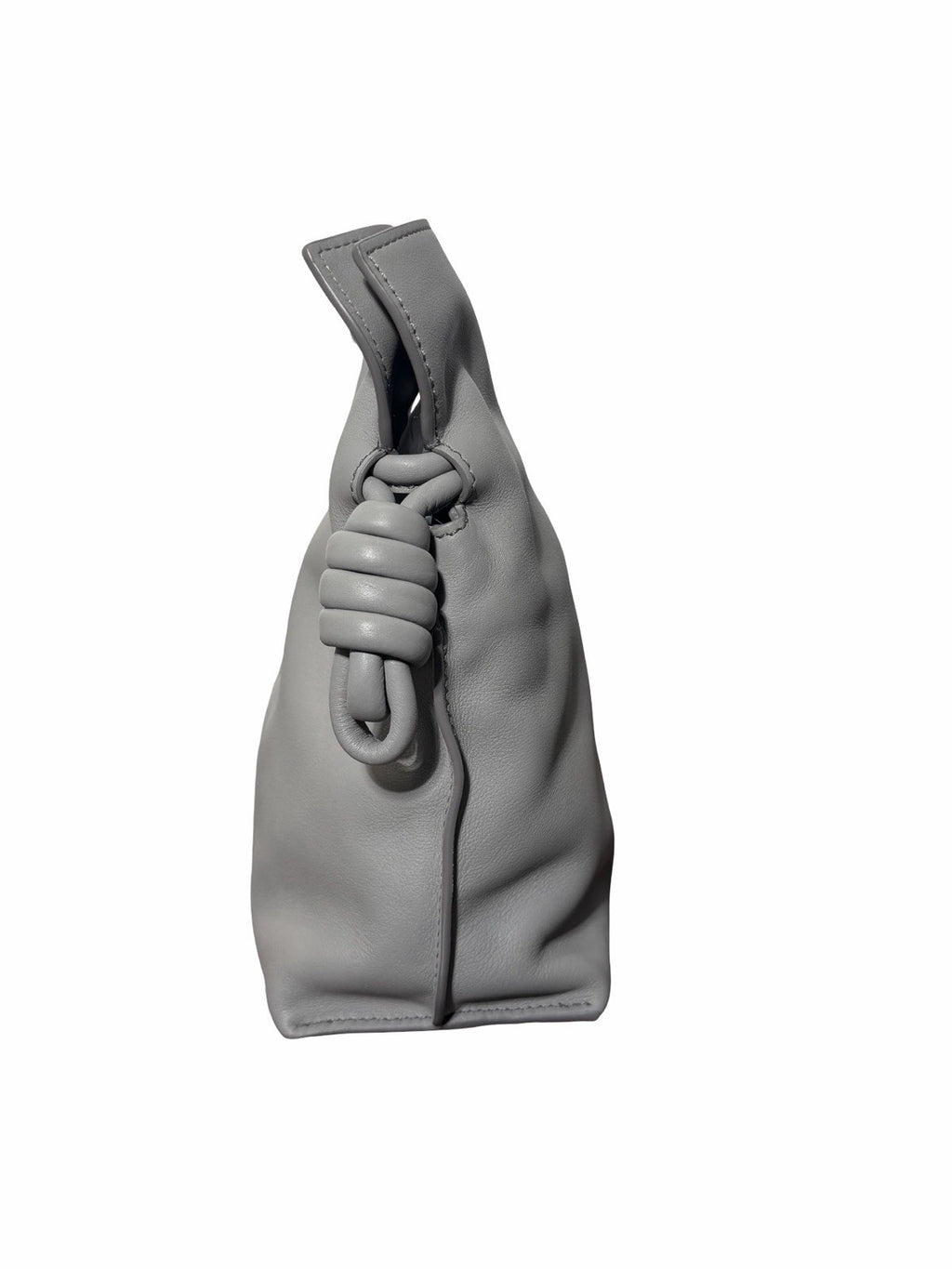 Loewe Leather Flamenco Knot Grey Shoulder Bag