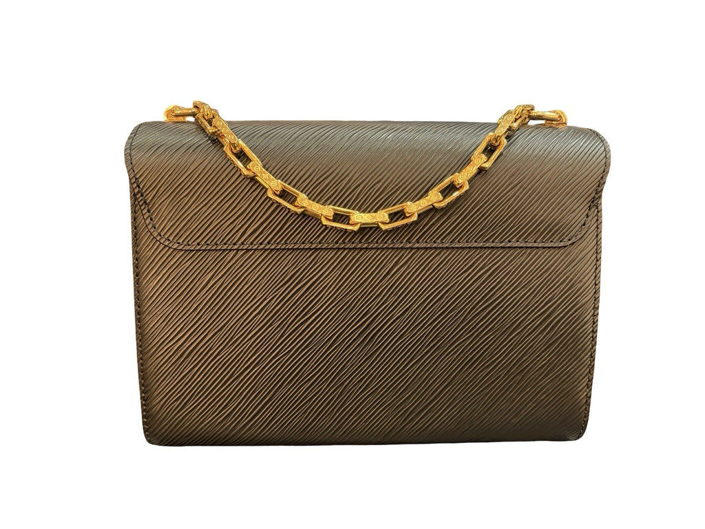 Louis Vuitton Twist MM Epi Bag Mixed Black & Gold Hardware with Engraved Chain