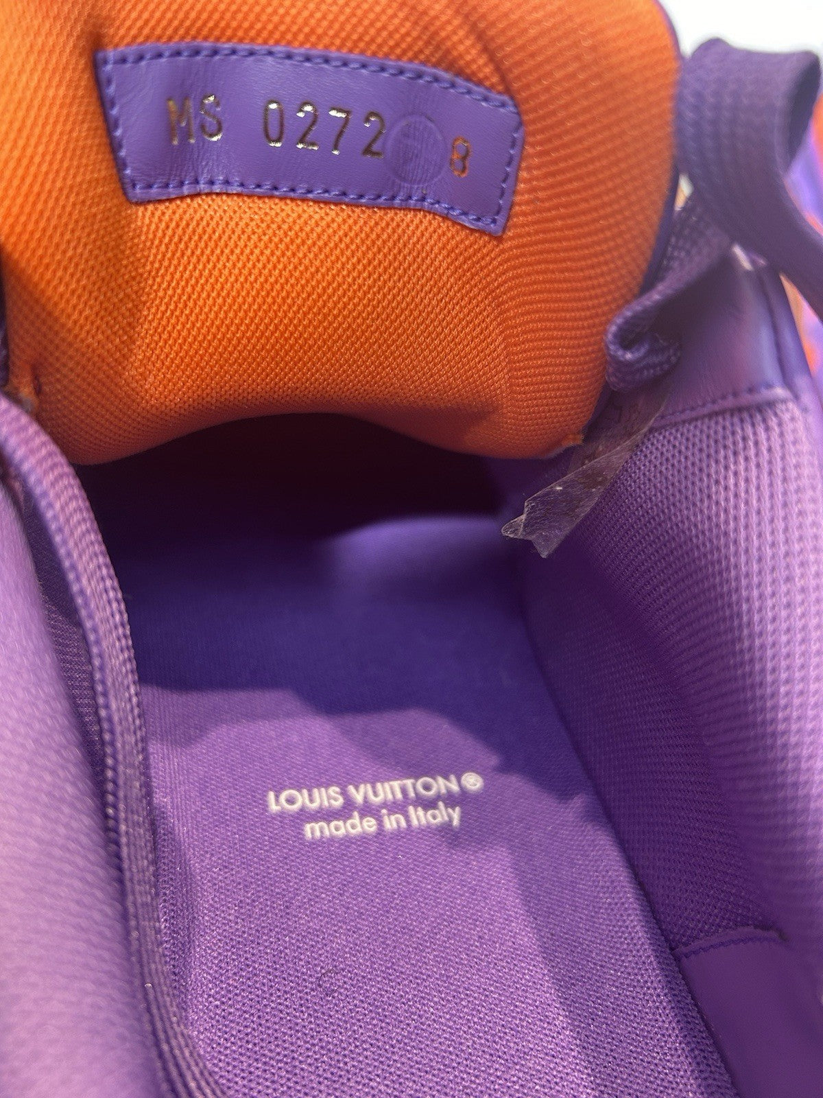 LOUIS VUITTON Calfskin Epi Mens LV Trainer Sneakers Violet