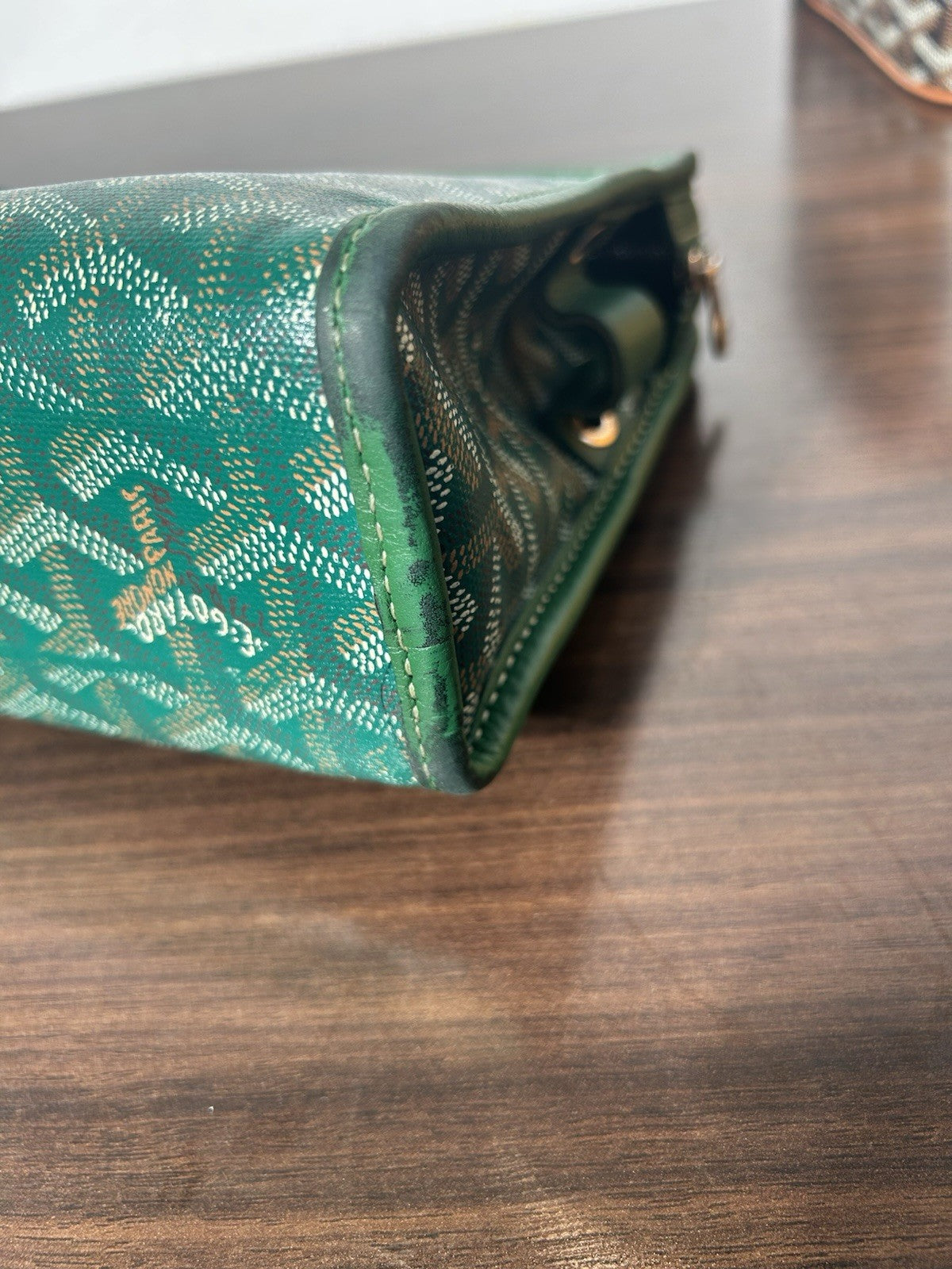 Goyard Goyardine Jouvence Toiletry Pouch Coated Canvas GM Green