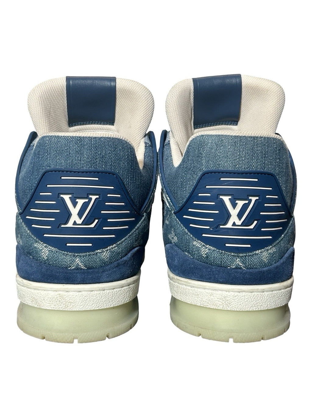 Louis Vuitton Blue Monogram Denim Trainer Sneakers Size 13LV / 14 US