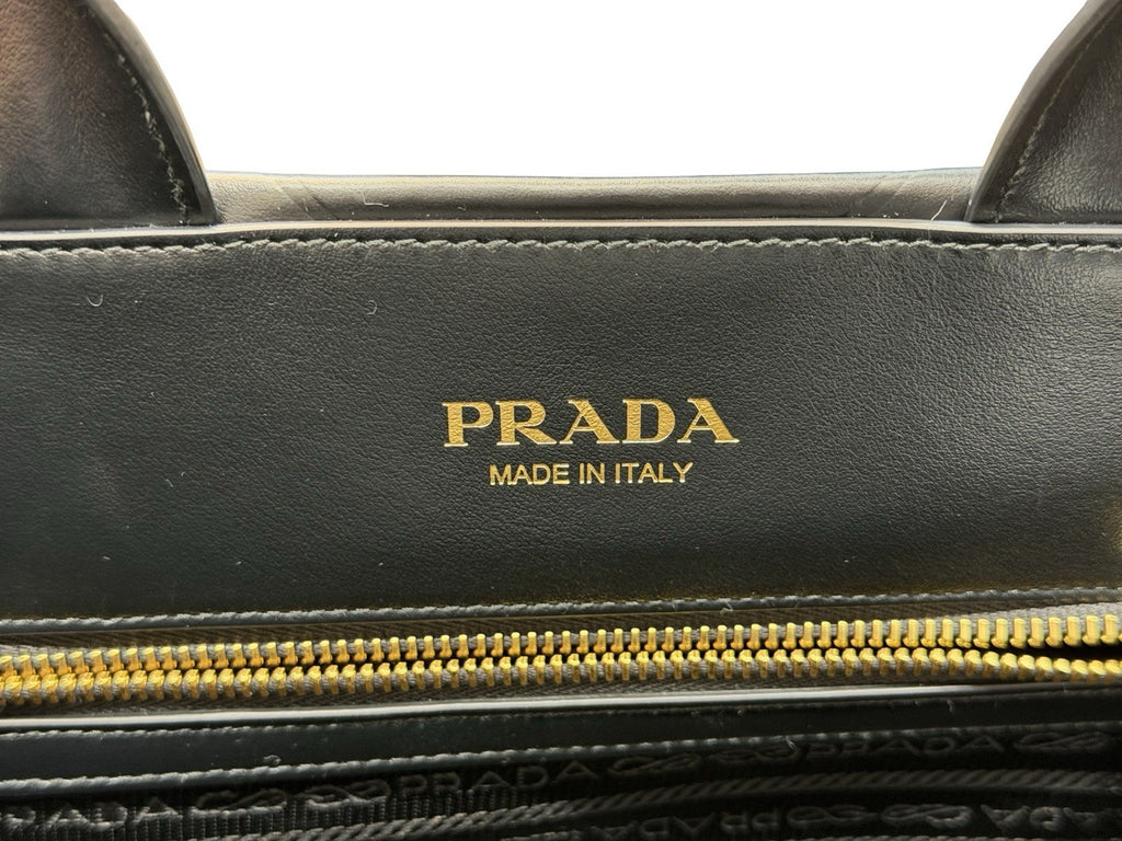 Prada Symbole Shopper Tote Embossed Leather Small Bag