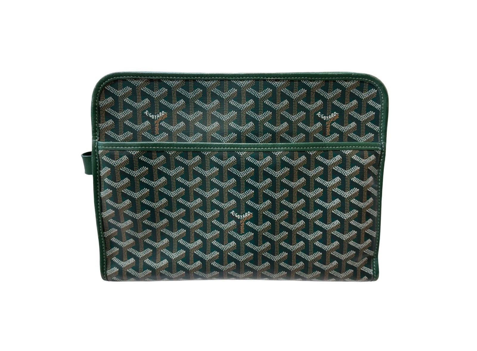 Goyard Goyardine Jouvence Toiletry Pouch Coated Canvas GM Green