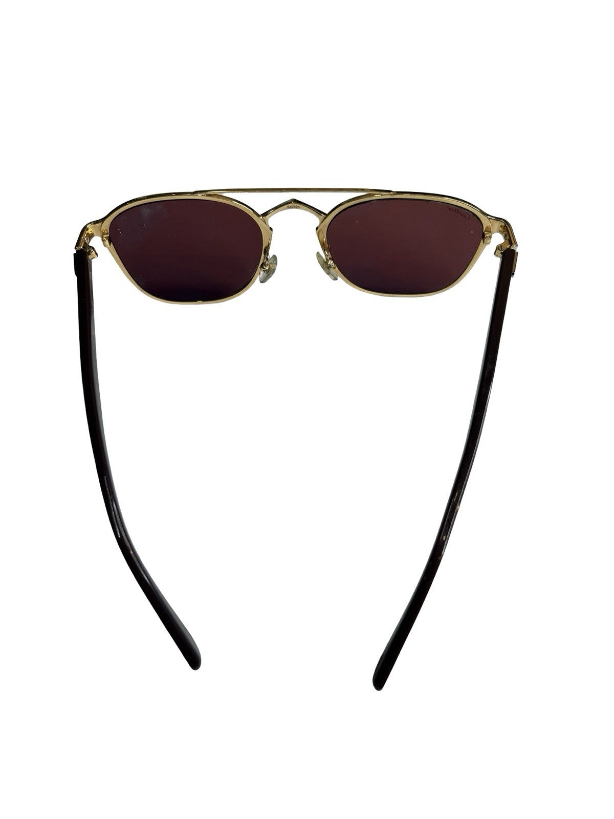Cartier Signature C de Acetate Gold Tone Red Tinted Lens Sunglasses Size 145