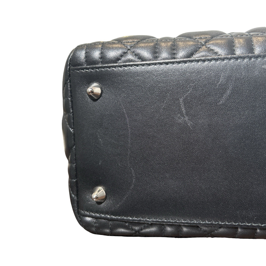 Christian Dior Lady Dior Quilted Lambskin Black Medium