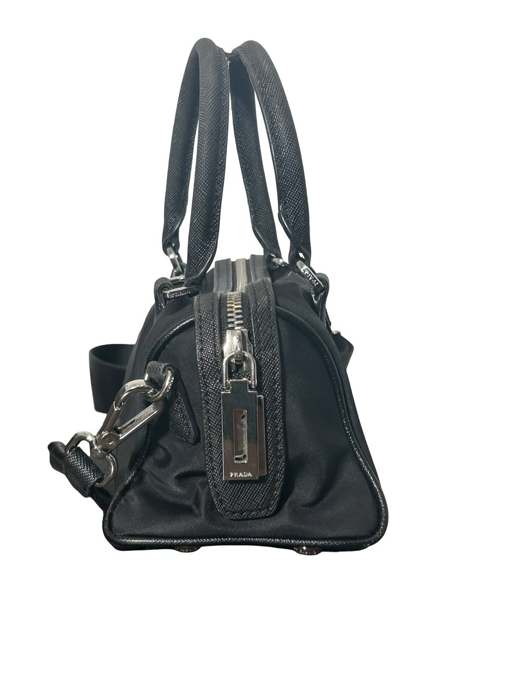 Prada Re-Edition Nylon Top Handle Bag In Black