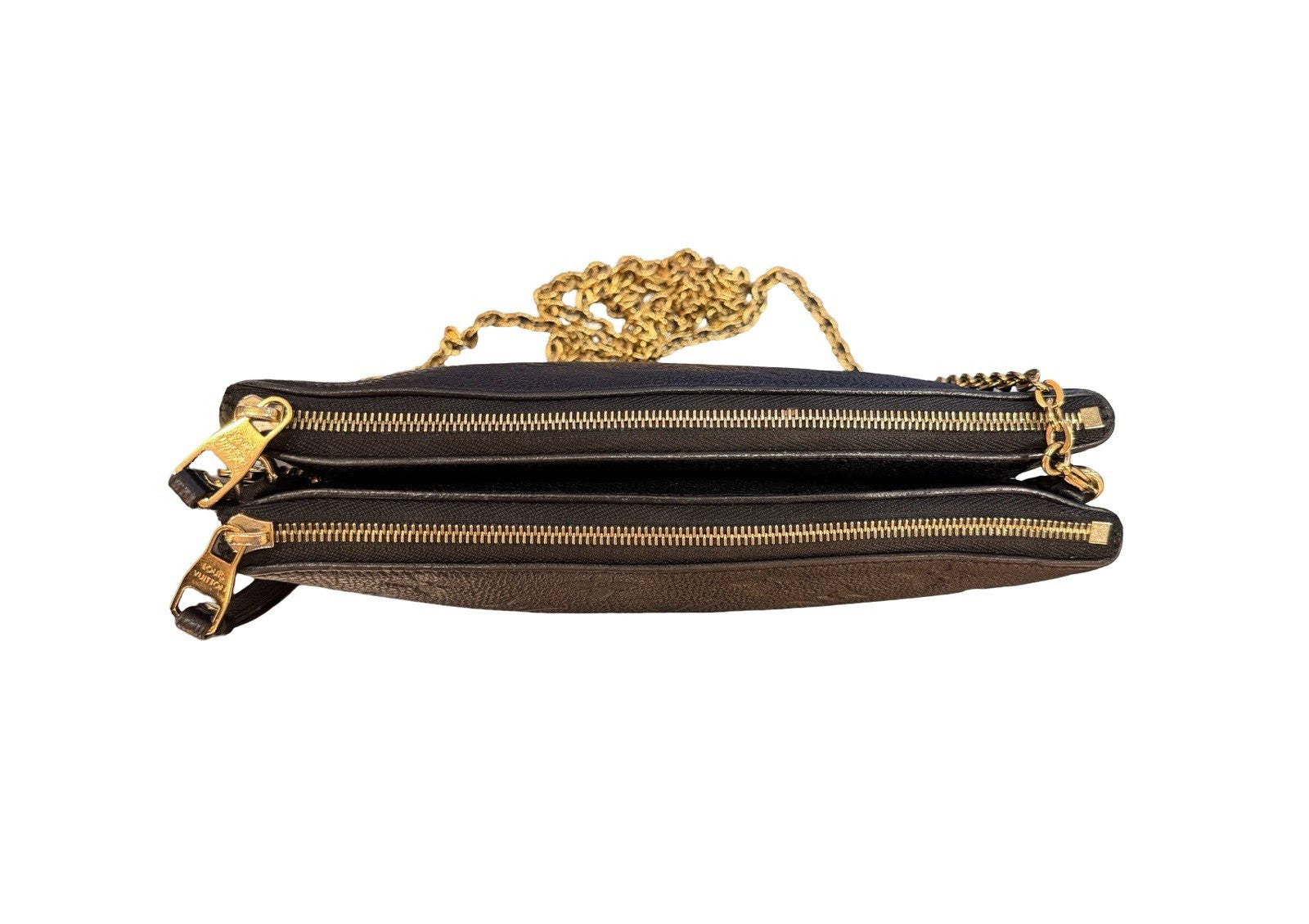 Louis Vuitton Double Zip Pochette Monogram Empreinte Leather Shoulder Bag