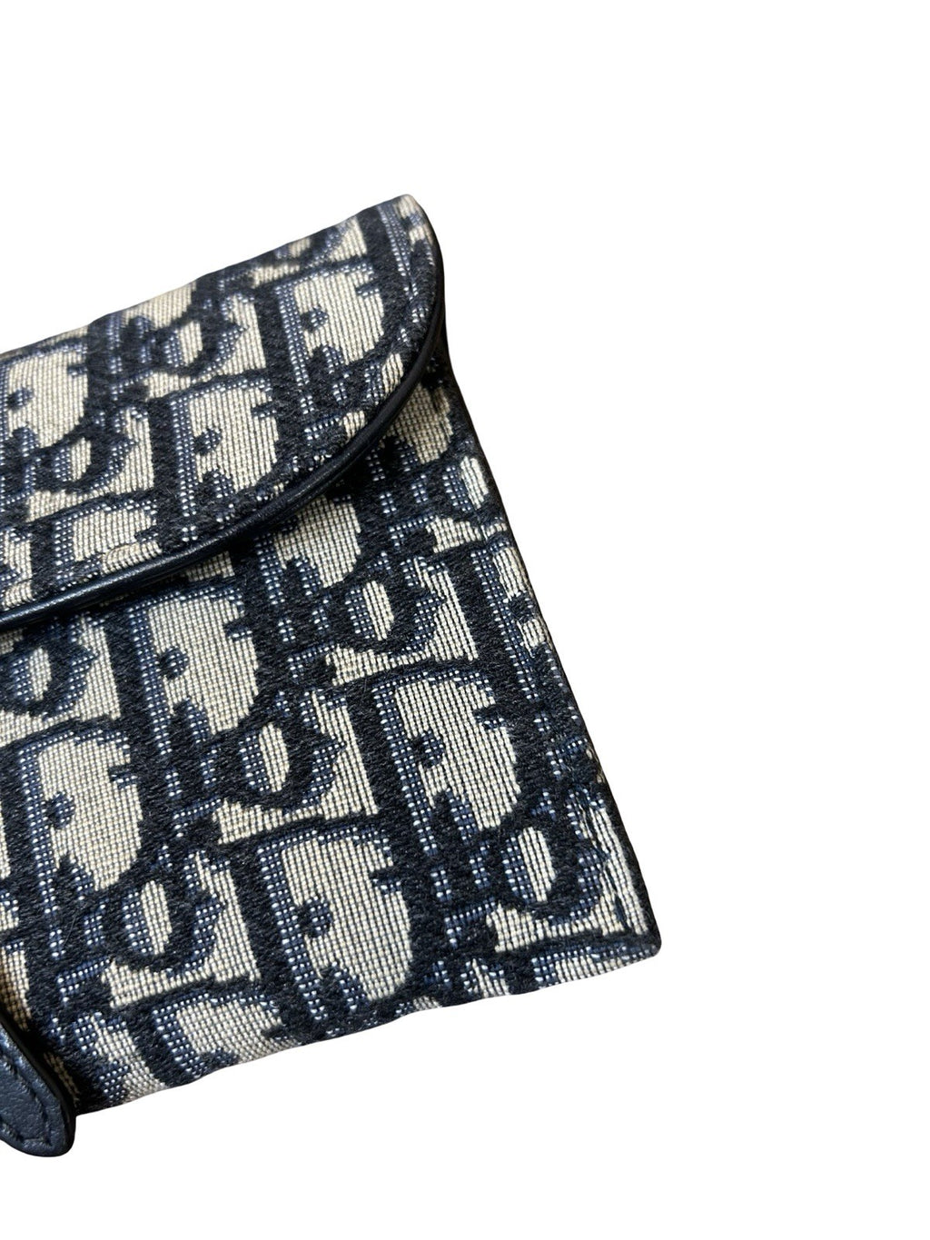 Christian Dior Oblique Jacquard Saddle Wallet on Chain