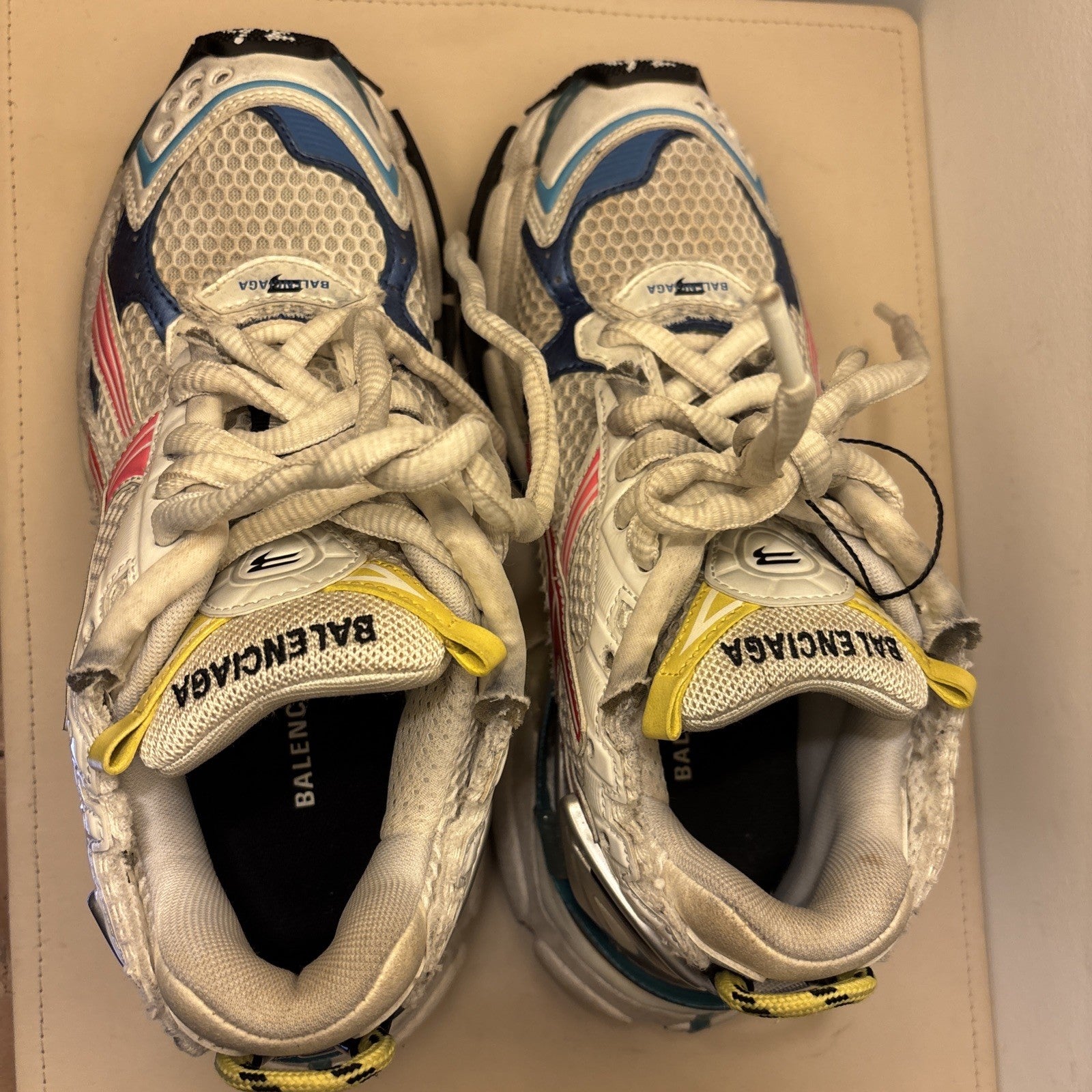 Size 10 - Balenciaga Runner Sneaker White Red Blue Pink