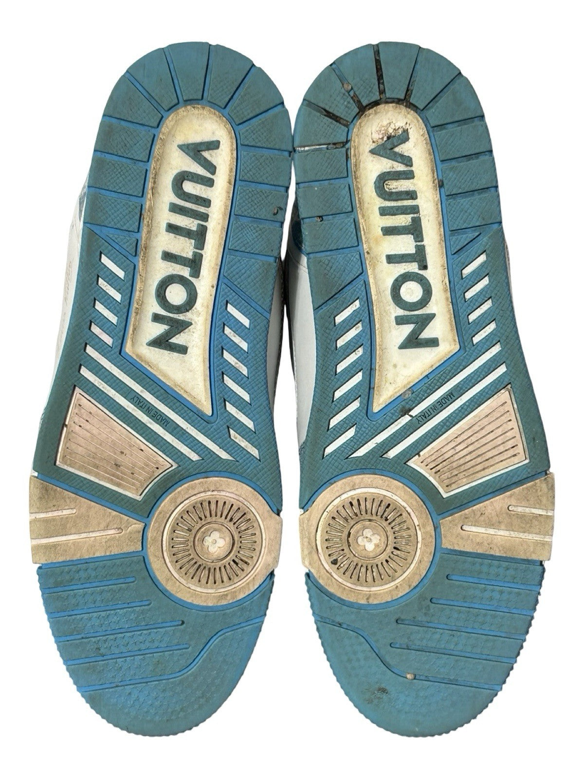 Louis Vuitton Trainer Low Strap Blue Denim And Leather Size 7.5 LV / 8.5