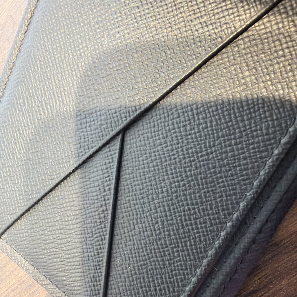Louis Vuitton Men's Bifold Wallet Black/Gray Logo Pattern 