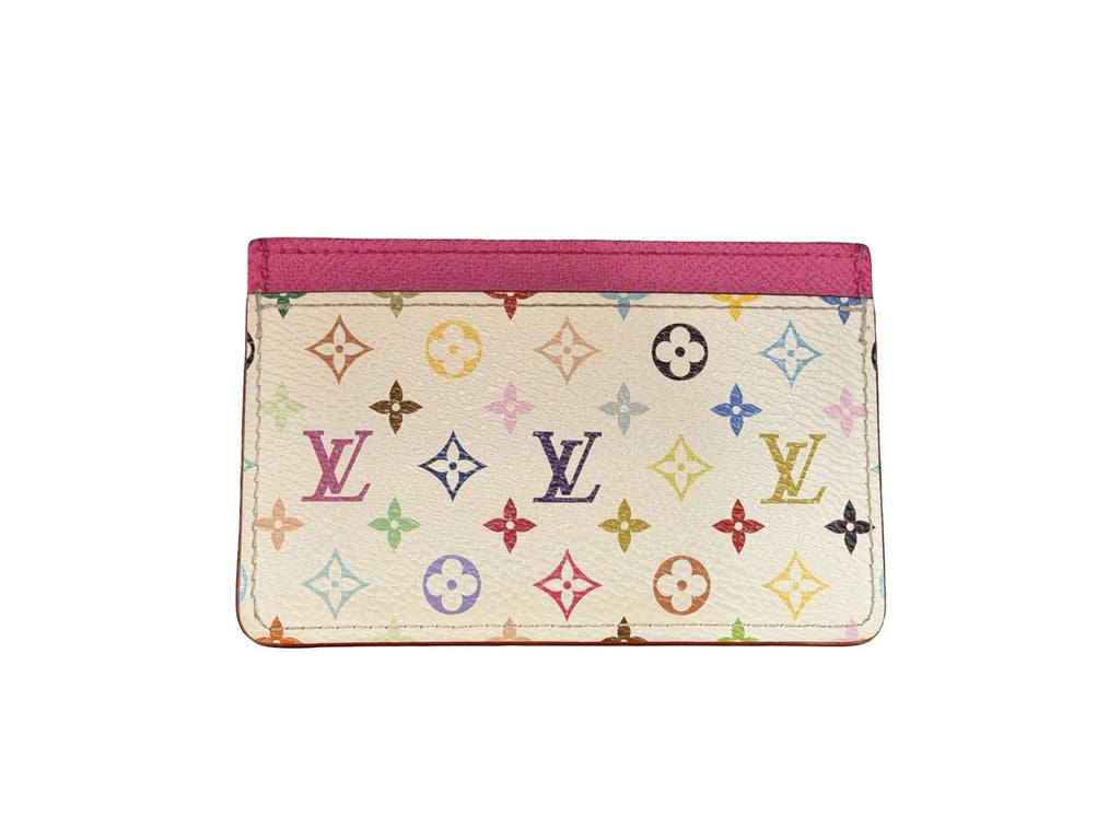Louis Vuitton x Takashi Murakami Monogram Multicolor Card Holder Kawaii Pink