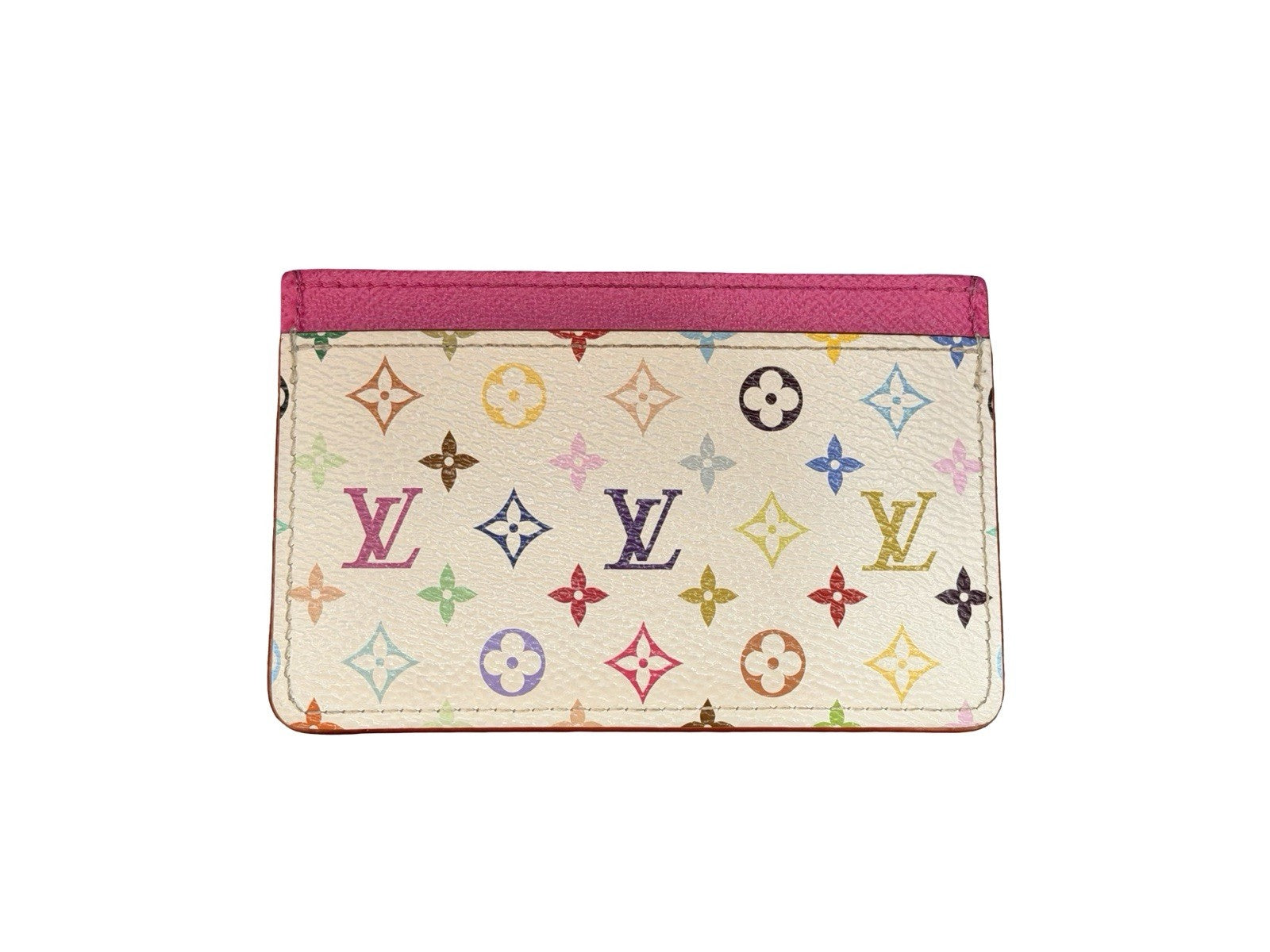 Louis Vuitton x Takashi Murakami Monogram Multicolor Card Holder Kawaii Pink