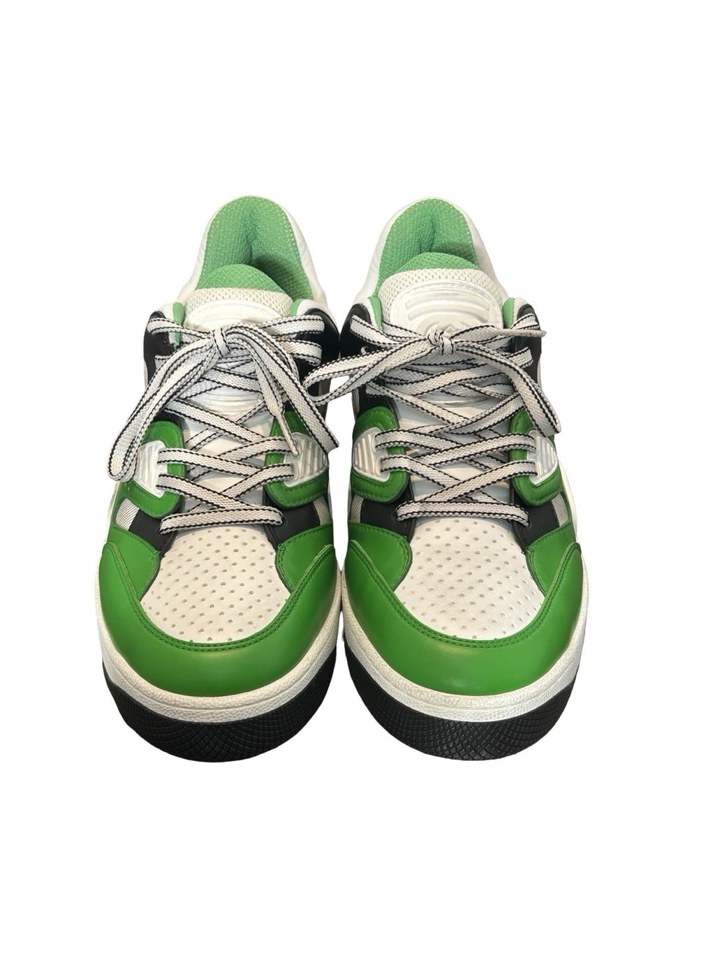 Gucci Basket Demetra Distressed White/Green Unisex Sneakers Mens US 7/ Women 8.5