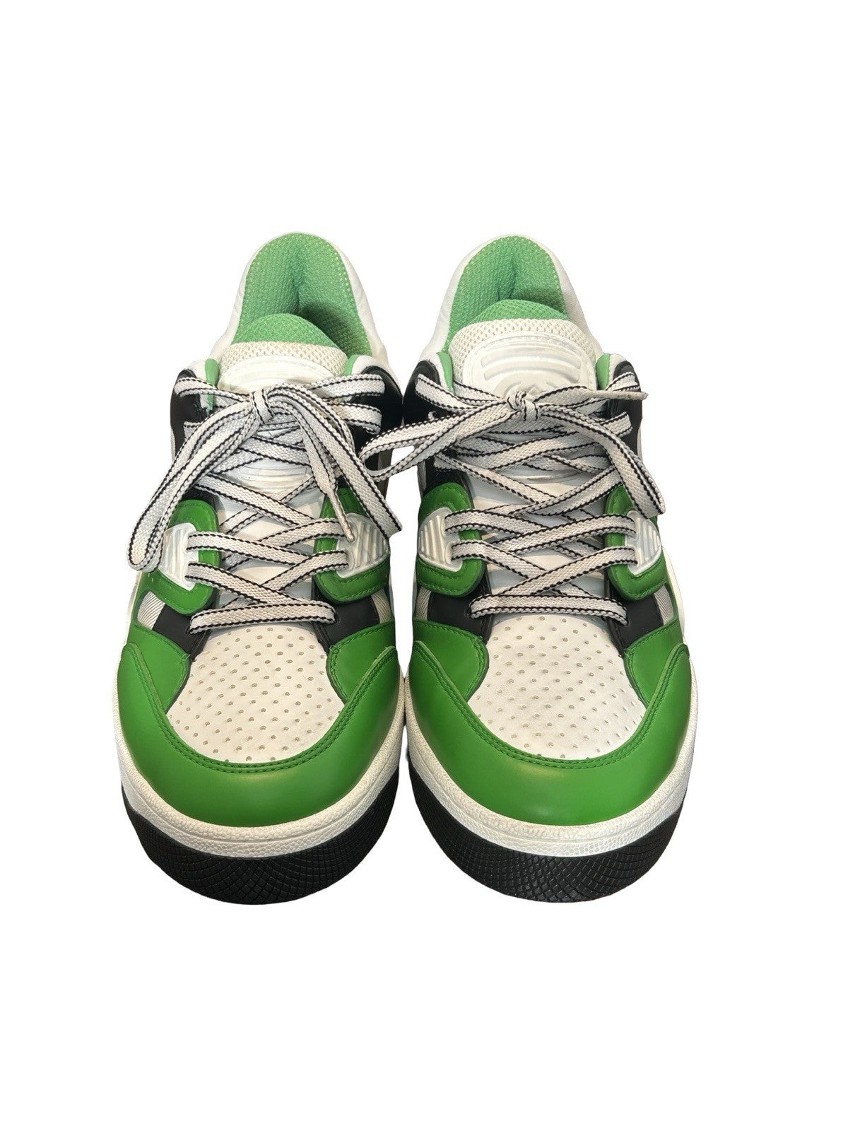 Gucci Basket Demetra Distressed White/Green Unisex Sneakers Mens US 7/ Women 8.5