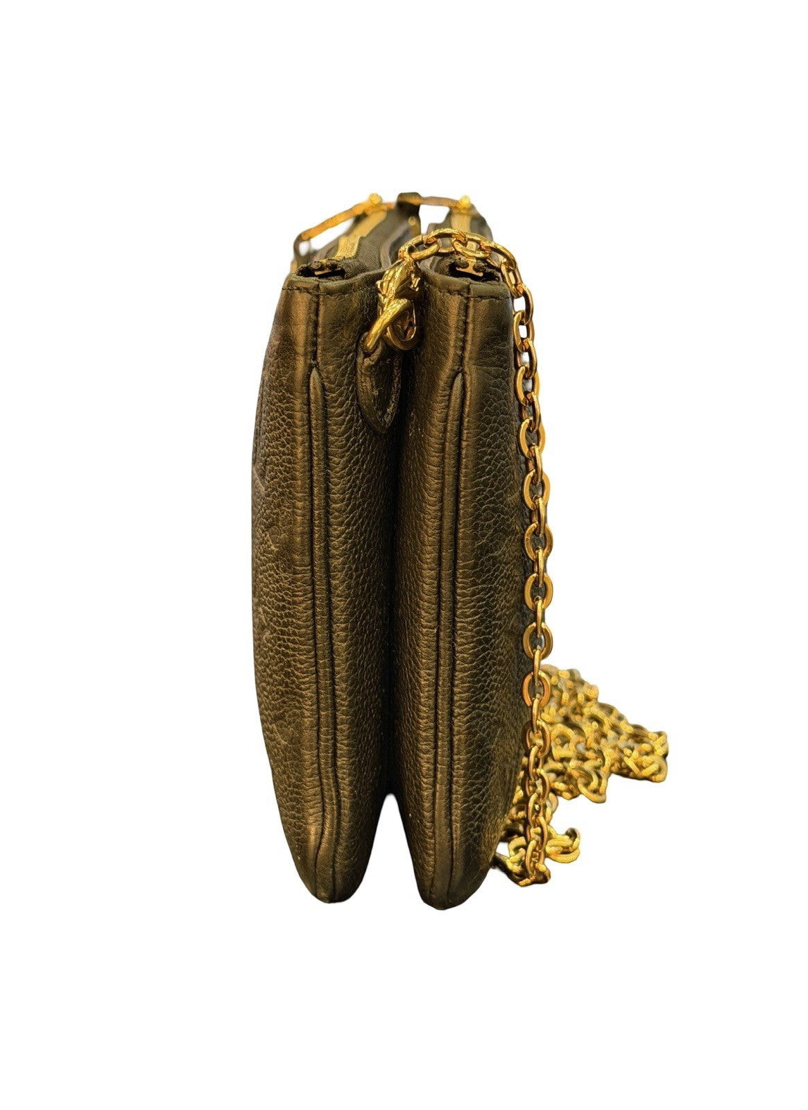 Louis Vuitton Double Zip Pochette Monogram Empreinte Leather Shoulder Bag