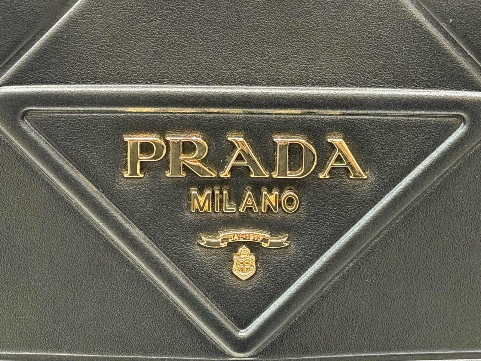 Prada Symbole Shopper Tote Embossed Leather Small Bag
